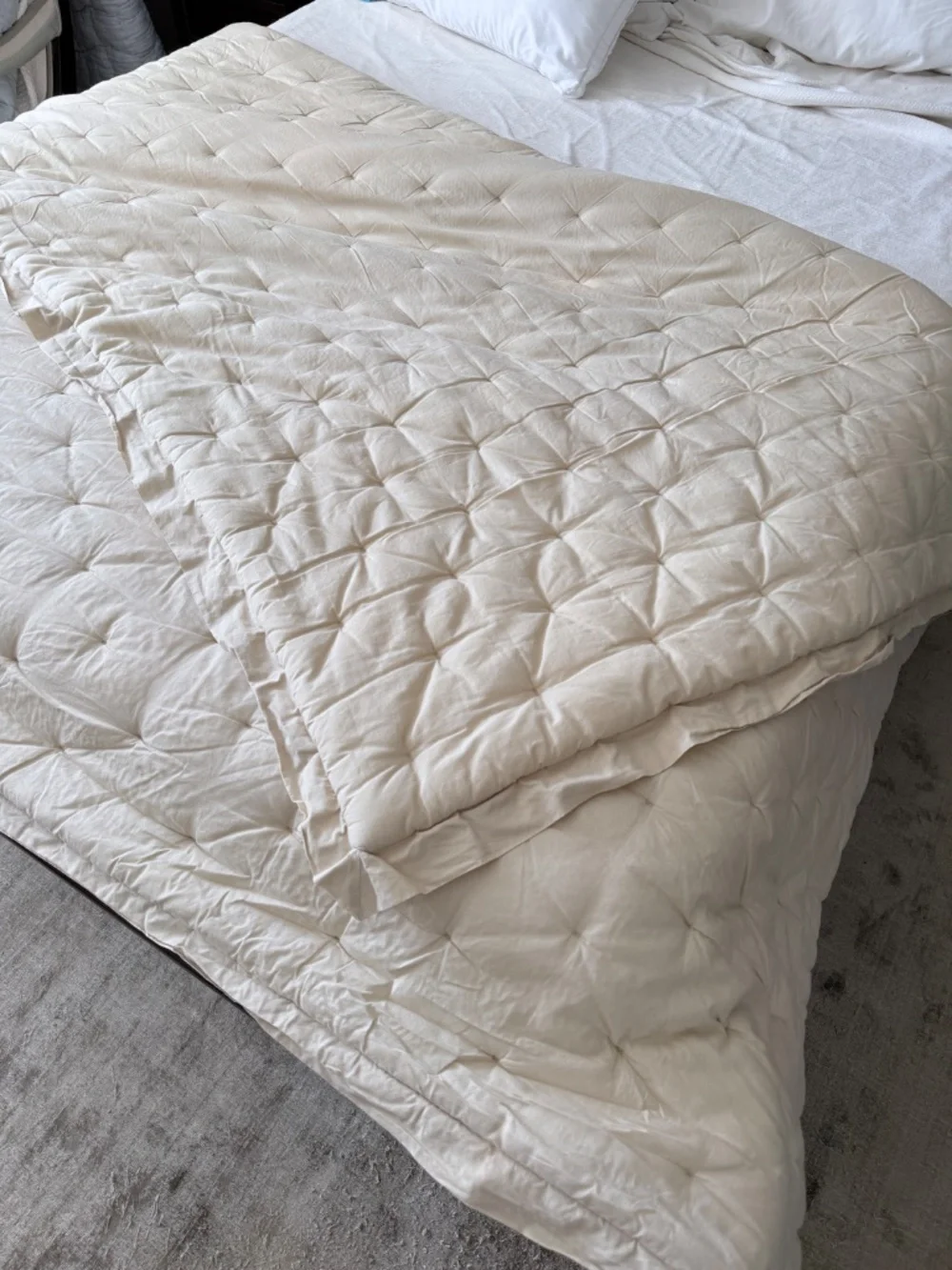 Pottery Barn Quilted Comforter Camel Tan King Size